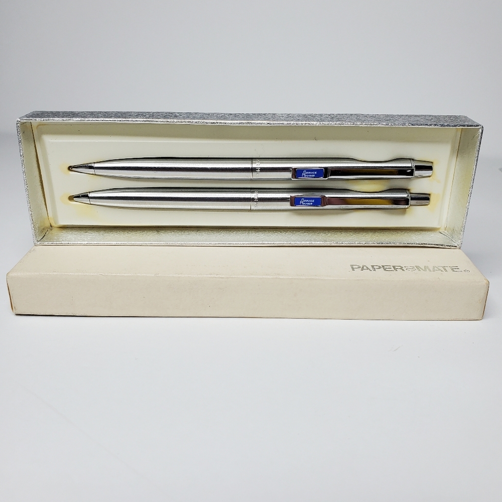 Vintage Paper Mate 'Service Advisor' Chrome 79' Pen Pencil Car Employee Gift Set
